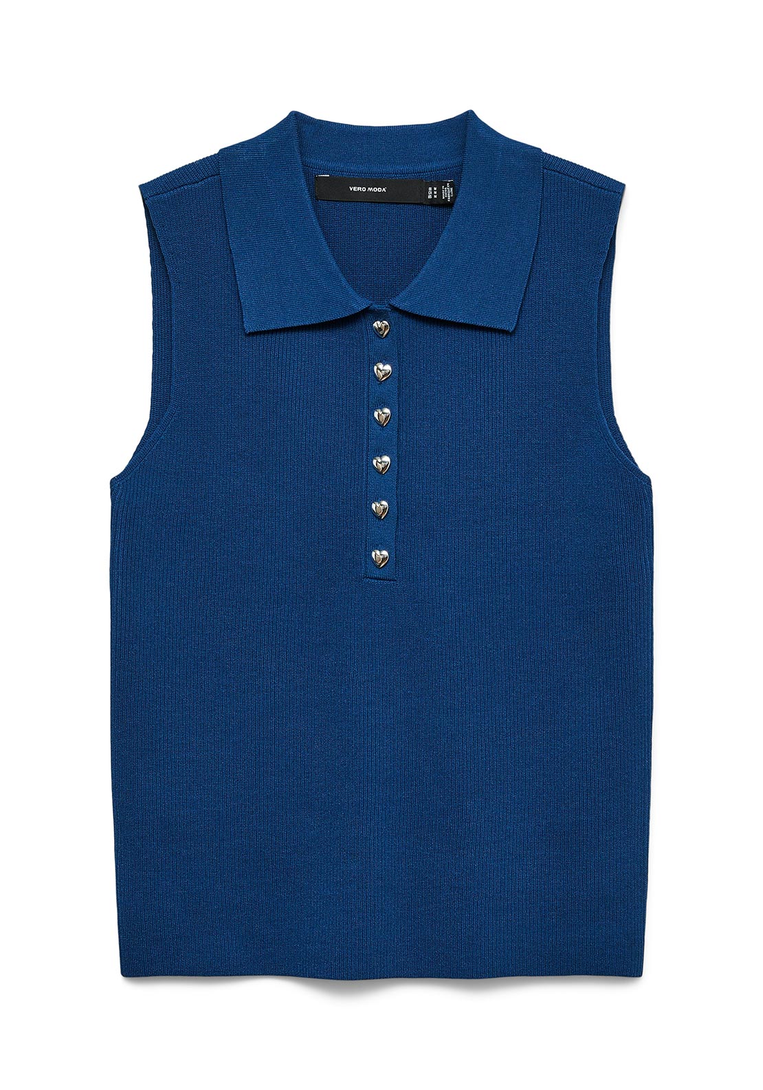 Vero Moda Rally Sleeveless Ribbed Top, Blue