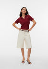 Vero Moda Sofia Mid Waist Wide Shorts, Off-White