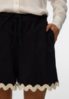 Vero Moda Jenna Scalloped Trim Shorts, Black