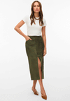 Vero Moda Kathy Faux Suede Aline Midi Skirt, Green