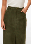 Vero Moda Kathy Faux Suede Aline Midi Skirt, Green