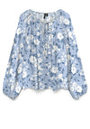 Vero Moda Floral Print Long Sleeve Top, Blue