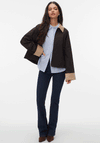Vero Moda Vicky Contrast Cord Jacket, Brown