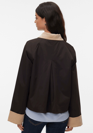 Vero Moda Vicky Contrast Cord Jacket, Brown
