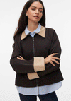 Vero Moda Vicky Contrast Cord Jacket, Brown