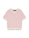Vero Moda Camelia Knitted T-Shirt, Beige Multi