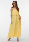 Vero Moda Iris Ruffle Maxi Tube Dress, Banana Yellow