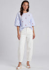 Vero Moda Tira Rose Embroidered Blouse, Blue