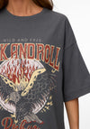 Vero Moda Millie Oversized Graphic Print T-Shirt, Grey
