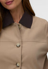 Vero Moda Chelsea-Poppy Cropped Jacket, Beige and Brown