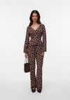Vero Moda Elisa Polka Dot Trousers, Brown and White