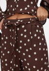 Vero Moda Elisa Polka Dot Trousers, Brown and White