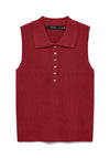 Vero Moda Rally Sleeveless Ribbed Top, Wine