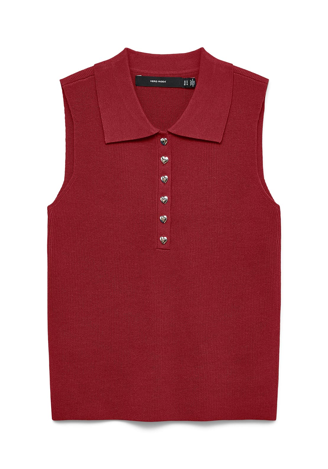 Vero Moda Rally Sleeveless Ribbed Top, Wine