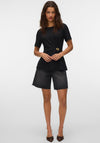 Vero Moda Vira Ruched Gold Hardware Top, Black