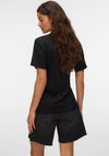 Vero Moda Vira Ruched Gold Hardware Top, Black