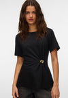 Vero Moda Vira Ruched Gold Hardware Top, Black
