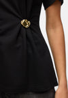 Vero Moda Vira Ruched Gold Hardware Top, Black