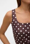 Vero Moda Million Polka Dot Sleeveless Top, Brown