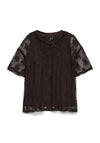 Vero Moda Nikita Round Neck with Mesh Detail Blouse, Brown