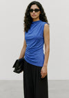 Vero Moda Smilla Sleeveless Ruched Top, Blue