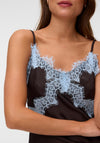 Vero Moda Julie Satin Lace Camisole Dress, Brown & Blue