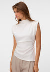 Vero Moda Smilla Sleeveless Ruched Top, White
