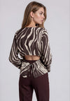 Vero Moda Zarra Tammie Zebra Print Open Back Top, Brown