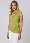 Vero Moda Tammie Ruched High Neck Top, Green