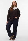 Vero Moda Aquarius V-Neck Wool Jumper, Chocolate