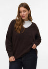 Vero Moda Aquarius V-Neck Wool Jumper, Chocolate