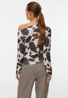 Vero Moda Caro Cow Print Off the Shoulder Top, Whisper White