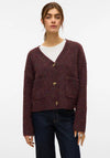 Vero Moda Ingrid V-Neck Wool Cardigan, Wine