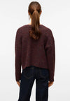 Vero Moda Ingrid V-Neck Wool Cardigan, Wine