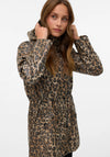 Vero Moda Malou Leopard Coated Raincoat, Brown