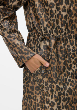 Vero Moda Malou Leopard Coated Raincoat, Brown
