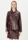 Vero Moda Lottie Peplum Vinyl Jacket, Wine