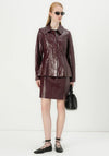 Vero Moda Lottie Peplum Vinyl Jacket, Wine
