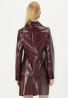 Vero Moda Lottie Peplum Vinyl Jacket, Wine