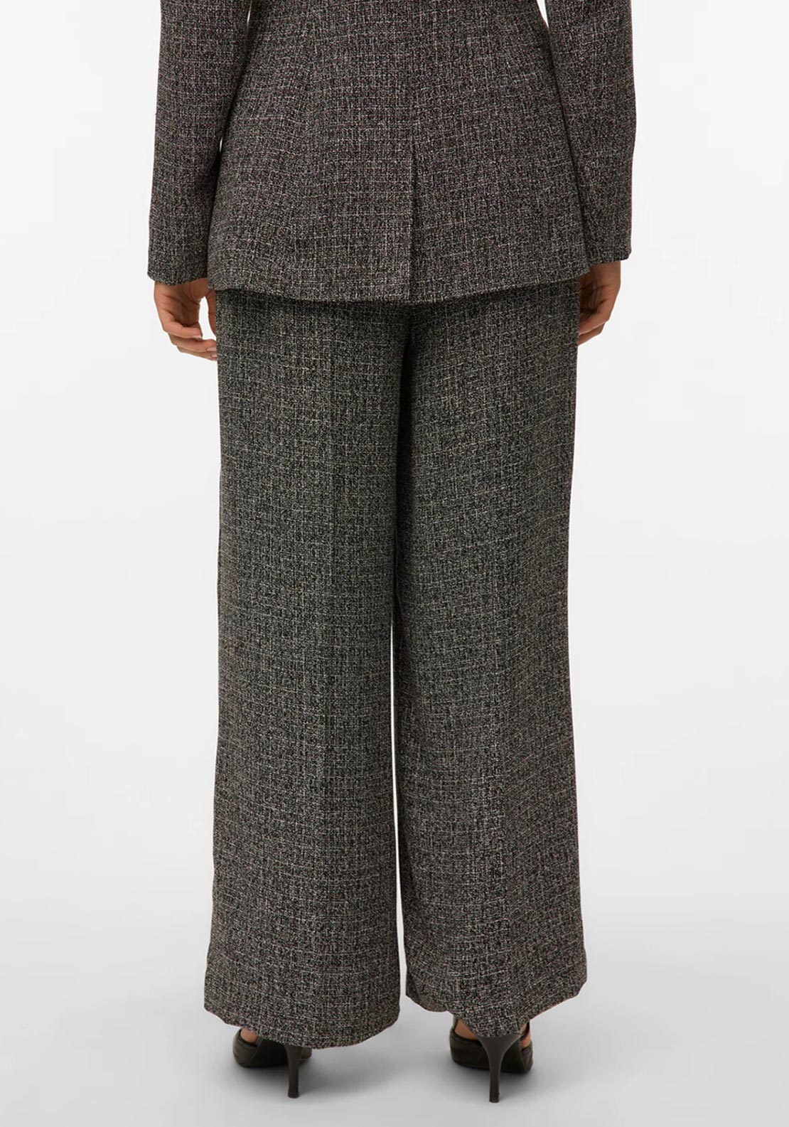 Vero Moda Perle Mid Rise Super Wide Leg Trousers, Black
