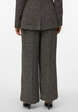 Vero Moda Perle Mid Rise Super Wide Leg Trousers, Black
