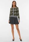 Vero Moda Sage Diamond Print Preppy Cardigan, Grey