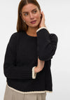 Vero Moda Shadow Contrasting Hem Jumper, Black