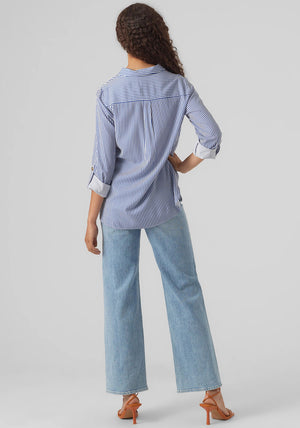 Vero Moda Bumpy Striped Shirt, Beaucoup Blue