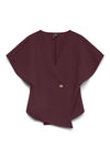 Vero Moda Sonja V-Neck Single Button Top, Port Royale