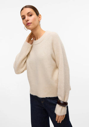 Vero Moda Bang Round Neck Knit Jumper, Birch