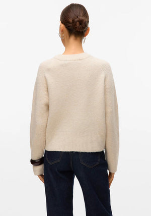 Vero Moda Bang Round Neck Knit Jumper, Birch