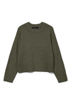 Vero Moda Bang Round Neck Knit Jumper, Green