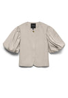 Vero Moda Liana Shiny Puff Sleeve Blouse, Cream