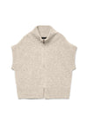 Vero Moda High Neck Zip Up Knitted Vest, Birch